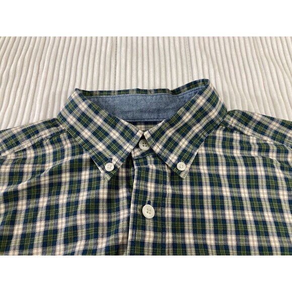 Vintage Woolrich Shirt Men's M Green Plaid Button Up Outdoor Casual Preppy - Picture 5 of 10
